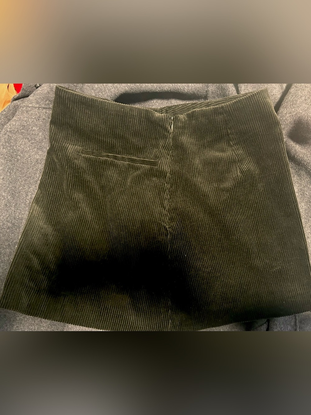 Zara Dark Olive Corduroy Mini Skirt